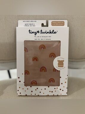 NWT Tiny Twinkle Ruffled Apron Baby Bib ~ Rainbow 6~24 Mth